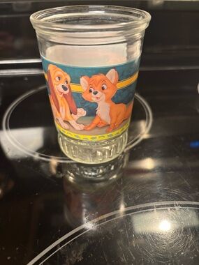 VTG Bama Disney Gold Collection Jelly Jar Glass - The Fox and the Hound